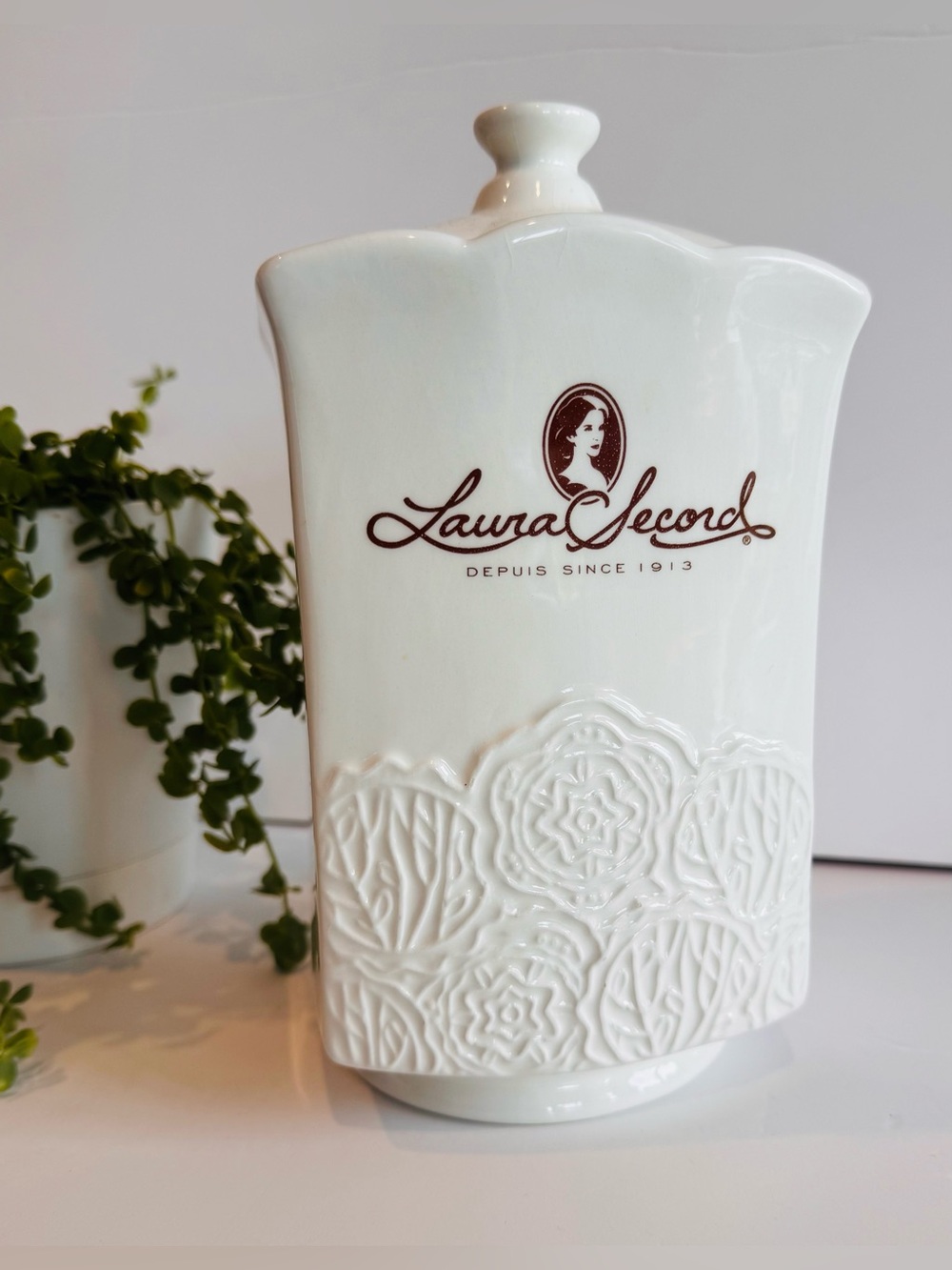 Laura Secord Ceramic Cookie Jar 7”